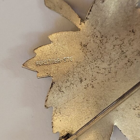 Vintage Forstner Sterling Silver Maple Leaf Brooch Pin - Picture 4 of 6